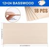 image12 Pack Basswood Sheets for Crafts 12x18x18 Inch 3mm Thick Unfinished Plywood for Laser Cutting ampamp Engraving DIY Ornaments and Architectural ModelBasswood 18 pack