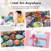 imageESRICH Acrylic Paint Canvas Set104 Piece Professional Painting Supplies Kit with 4 Wood Easel4  12Colors4  10 Paint BrushesCanvas EtcPremium Paint Kit for Kids Students Artists Beginner