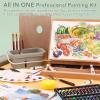 imageESRICH Acrylic Paint Canvas Set52 Piece Professional Painting Supplies Kit with 2 Wood Easel2  12Colors2  10 BrushesCircular Canvas EtcPremium Paint Kit for KidsStudents Artists and Beginner96 Color