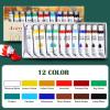 imageESRICH Acrylic Paint Canvas Set52 Piece Professional Painting Supplies Kit with 2 Wood Easel2  12Colors2  10 BrushesCircular Canvas EtcPremium Paint Kit for KidsStudents Artists and Beginner24 Color