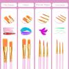 imageESRICH Paint Brushes Set20 Packs 200 Pcs Acrylic Paint Brush SetAcrylic Oil Watercolor Face Nail Art Miniature DetailingRock PaintingPainting Artist Professional KitsGreenPink