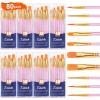 imageESRICH Paint Brushes Set20 Packs 200 Pcs Acrylic Paint Brush SetAcrylic Oil Watercolor Face Nail Art Miniature DetailingRock PaintingPainting Artist Professional KitsGreenPink