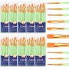 imageESRICH Paint Brushes Set20 Packs 200 Pcs Acrylic Paint Brush SetAcrylic Oil Watercolor Face Nail Art Miniature DetailingRock PaintingPainting Artist Professional KitsGreenGreen