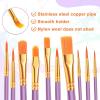 imageESRICH Paint Brushes Set20 Packs 200 Pcs Acrylic Paint Brush SetAcrylic Oil Watercolor Face Nail Art Miniature DetailingRock PaintingPainting Artist Professional KitsGreenPurple
