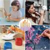 imageESRICH Paint Brushes Set20 Packs 200 Pcs Acrylic Paint Brush SetAcrylic Oil Watercolor Face Nail Art Miniature DetailingRock PaintingPainting Artist Professional KitsGreenPurple