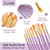 imageESRICH Paint Brushes Set20 Packs 200 Pcs Acrylic Paint Brush SetAcrylic Oil Watercolor Face Nail Art Miniature DetailingRock PaintingPainting Artist Professional KitsGreenPurple