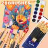 imageESRICH Paint Brushes Set20 Packs 200 Pcs Acrylic Paint Brush SetAcrylic Oil Watercolor Face Nail Art Miniature DetailingRock PaintingPainting Artist Professional KitsGreenBlack