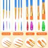 imageESRICH Paint Brushes Set20 Packs 200 Pcs Acrylic Paint Brush SetAcrylic Oil Watercolor Face Nail Art Miniature DetailingRock PaintingPainting Artist Professional KitsGreenBlue