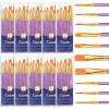 imageESRICH Paint Brushes Set20 Packs 200 Pcs Acrylic Paint Brush SetAcrylic Oil Watercolor Face Nail Art Miniature DetailingRock PaintingPainting Artist Professional KitsGreenPurple