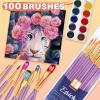 imageESRICH Paint Brushes Set20 Packs 200 Pcs Acrylic Paint Brush SetAcrylic Oil Watercolor Face Nail Art Miniature DetailingRock PaintingPainting Artist Professional KitsGreenPurple
