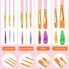 imageESRICH Paint Brushes Set20 Packs 200 Pcs Acrylic Paint Brush SetAcrylic Oil Watercolor Face Nail Art Miniature DetailingRock PaintingPainting Artist Professional KitsGreenPink