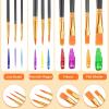 imageESRICH Paint Brushes Set20 Packs 200 Pcs Acrylic Paint Brush SetAcrylic Oil Watercolor Face Nail Art Miniature DetailingRock PaintingPainting Artist Professional KitsGreenBlack