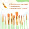 imageESRICH Paint Brushes Set20 Packs 200 Pcs Acrylic Paint Brush SetAcrylic Oil Watercolor Face Nail Art Miniature DetailingRock PaintingPainting Artist Professional KitsGreenGreen