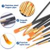 imageESRICH Paint Brushes Set20 Packs 200 Pcs Acrylic Paint Brush SetAcrylic Oil Watercolor Face Nail Art Miniature DetailingRock PaintingPainting Artist Professional KitsGreenBlack