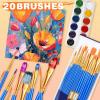 imageESRICH Paint Brushes Set20 Packs 200 Pcs Acrylic Paint Brush SetAcrylic Oil Watercolor Face Nail Art Miniature DetailingRock PaintingPainting Artist Professional KitsGreenBlue