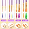 imageESRICH Paint Brushes Set20 Packs 200 Pcs Acrylic Paint Brush SetAcrylic Oil Watercolor Face Nail Art Miniature DetailingRock PaintingPainting Artist Professional KitsGreenPurple