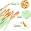 imageESRICH Paint Brushes Set20 Packs 200 Pcs Acrylic Paint Brush SetAcrylic Oil Watercolor Face Nail Art Miniature DetailingRock PaintingPainting Artist Professional KitsGreenGreen