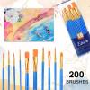 imageESRICH Paint Brushes Set20 Packs 200 Pcs Acrylic Paint Brush SetAcrylic Oil Watercolor Face Nail Art Miniature DetailingRock PaintingPainting Artist Professional KitsGreenBlue