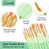 imageESRICH Paint Brushes Set20 Packs 200 Pcs Acrylic Paint Brush SetAcrylic Oil Watercolor Face Nail Art Miniature DetailingRock PaintingPainting Artist Professional KitsGreenGreen