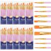 imageESRICH Paint Brushes Set20 Packs 200 Pcs Acrylic Paint Brush SetAcrylic Oil Watercolor Face Nail Art Miniature DetailingRock PaintingPainting Artist Professional KitsGreenPink