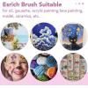 imageESRICH Paint Brushes Set24 Packs 240 Pcs Acrylic Paint Brush SetAcrylic Oil Watercolor Face Nail Art Miniature DetailingRock PaintingPainting Artist Professional KitsGreenPink
