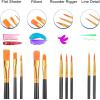 imageESRICH Paint Brushes Set24 Packs 240 Pcs Acrylic Paint Brush SetAcrylic Oil Watercolor Face Nail Art Miniature DetailingRock PaintingPainting Artist Professional KitsGreenBlack