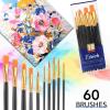 imageESRICH Paint Brushes Set24 Packs 240 Pcs Acrylic Paint Brush SetAcrylic Oil Watercolor Face Nail Art Miniature DetailingRock PaintingPainting Artist Professional KitsGreenBlack