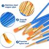 imageESRICH Paint Brushes Set24 Packs 240 Pcs Acrylic Paint Brush SetAcrylic Oil Watercolor Face Nail Art Miniature DetailingRock PaintingPainting Artist Professional KitsGreenBlue