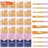 imageESRICH Paint Brushes Set24 Packs 240 Pcs Acrylic Paint Brush SetAcrylic Oil Watercolor Face Nail Art Miniature DetailingRock PaintingPainting Artist Professional KitsGreenPink