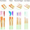 imageESRICH Paint Brushes Set24 Packs 240 Pcs Acrylic Paint Brush SetAcrylic Oil Watercolor Face Nail Art Miniature DetailingRock PaintingPainting Artist Professional KitsGreenGreen