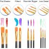imageESRICH Paint Brushes Set24 Packs 240 Pcs Acrylic Paint Brush SetAcrylic Oil Watercolor Face Nail Art Miniature DetailingRock PaintingPainting Artist Professional KitsGreenBlack