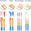 imageESRICH Paint Brushes Set24 Packs 240 Pcs Acrylic Paint Brush SetAcrylic Oil Watercolor Face Nail Art Miniature DetailingRock PaintingPainting Artist Professional KitsGreenBlue