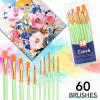 imageESRICH Paint Brushes Set24 Packs 240 Pcs Acrylic Paint Brush SetAcrylic Oil Watercolor Face Nail Art Miniature DetailingRock PaintingPainting Artist Professional KitsGreenGreen