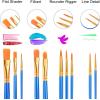 imageESRICH Paint Brushes Set24 Packs 240 Pcs Acrylic Paint Brush SetAcrylic Oil Watercolor Face Nail Art Miniature DetailingRock PaintingPainting Artist Professional KitsGreenBlue