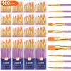 imageESRICH Paint Brushes Set24 Packs 240 Pcs Acrylic Paint Brush SetAcrylic Oil Watercolor Face Nail Art Miniature DetailingRock PaintingPainting Artist Professional KitsGreenPurple
