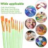 imageESRICH Paint Brushes Set24 Packs 240 Pcs Acrylic Paint Brush SetAcrylic Oil Watercolor Face Nail Art Miniature DetailingRock PaintingPainting Artist Professional KitsGreenGreen