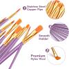 imageESRICH Paint Brushes Set24 Packs 240 Pcs Acrylic Paint Brush SetAcrylic Oil Watercolor Face Nail Art Miniature DetailingRock PaintingPainting Artist Professional KitsGreenPurple