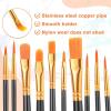 imageESRICH Paint Brushes Set24 Packs 240 Pcs Acrylic Paint Brush SetAcrylic Oil Watercolor Face Nail Art Miniature DetailingRock PaintingPainting Artist Professional KitsGreenBlack