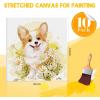 imageESRICH Stretched Canvas for Painting 18x24 Inch 5Pack Large Canvas for Painting Primed AcidFree Cotton Blank Canvases Art Paint Canvases for Oil PaintWatercolorAcrylic PaintGouache and Tempera12X12IN 10 Packs