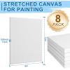 imageESRICH Stretched Canvas for Painting 18x24 Inch 5Pack Large Canvas for Painting Primed AcidFree Cotton Blank Canvases Art Paint Canvases for Oil PaintWatercolorAcrylic PaintGouache and Tempera9X12IN 8 Packs