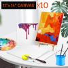 imageESRICH Stretched Canvas for Painting 18x24 Inch 5Pack Large Canvas for Painting Primed AcidFree Cotton Blank Canvases Art Paint Canvases for Oil PaintWatercolorAcrylic PaintGouache and Tempera11X14IN 10 Packs