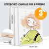 imageESRICH Stretched Canvas for Painting 24x36 Inch 2 Pack Large Canvas for Painting Primed AcidFree Cotton Blank Canvases 24x36 Inch Large Painting Canvas for Oil PaintWatercolorAcrylic Paint3Pack18x24 Canvas