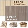 image36 Pack 12x12 Basswood Sheets 18 Inch Unfinished Wood for Crafts Basswood for Laser Cutting ampamp Engraving Wood Burining Basswood Plywood Sheets for Architectural ModelsBasswood 8PWalnut 4P