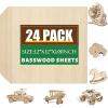 image48 Pack Basswood Sheets 18x12x12 Inch Unfinished Wood for Crafts 3mm Basswood for Laser Cutting ampamp Engraving Wood BurningArchitectural Models Plywood Board for PaintingBasswood 24 P