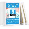 imageESRICH 8 Pack Mini Canvases for Painting 5x5In 25Profile Small Square Canvases Primed Cotton Small Stretched Canvas for Kids Painting Supplies Such as Painting PartiesSchoolampampHome Decor Projects5x7in8P
