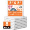 imageESRICH 8 Pack Mini Canvases for Painting 5x5In 25Profile Small Square Canvases Primed Cotton Small Stretched Canvas for Kids Painting Supplies Such as Painting PartiesSchoolampampHome Decor Projects5x5in8P
