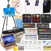 imageESRICH Acrylic Paint Canvas Set52 Piece Professional Painting Supplies Kit with 2 Wood Easel2  12Colors2  10 BrushesCircular Canvas EtcPremium Paint Kit for KidsStudents Artists and Beginner96 Color