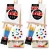 imageESRICH Acrylic Paint Canvas Set52 Piece Professional Painting Supplies Kit with 2 Wood Easel2  12Colors2  10 BrushesCircular Canvas EtcPremium Paint Kit for KidsStudents Artists and Beginner24 Color