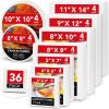 36 Packs Canvas Panel - 9 Sizes(4 of Each)