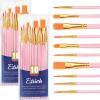 imageESRICH Paint Brushes Set20 Packs 200 Pcs Acrylic Paint Brush SetAcrylic Oil Watercolor Face Nail Art Miniature DetailingRock PaintingPainting Artist Professional KitsGreenPink